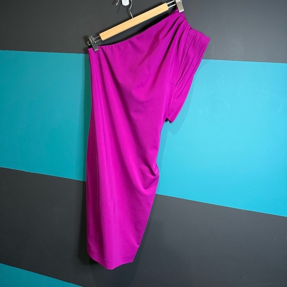 Ted Baker Pink Asymmetrical One-Shoulder Cocktail Dress Ted size 0 IS size 2 - Picture 3 of 16